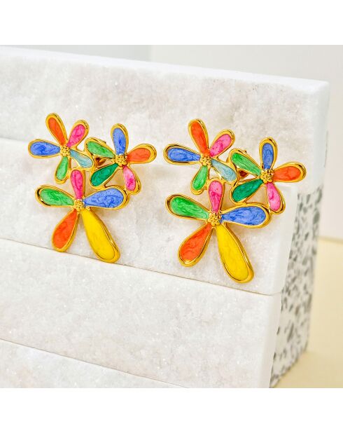 Boucles d'oreilles Flower Of Love multicolores