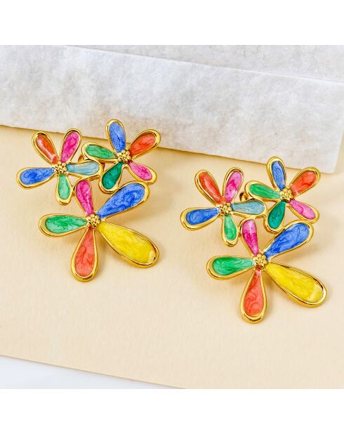 Boucles d'oreilles Flower Of Love multicolores