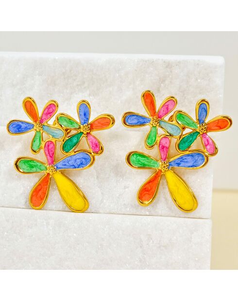 Boucles d'oreilles Flower Of Love multicolores