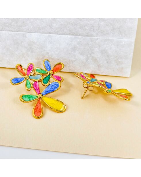 Boucles d'oreilles Flower Of Love multicolores