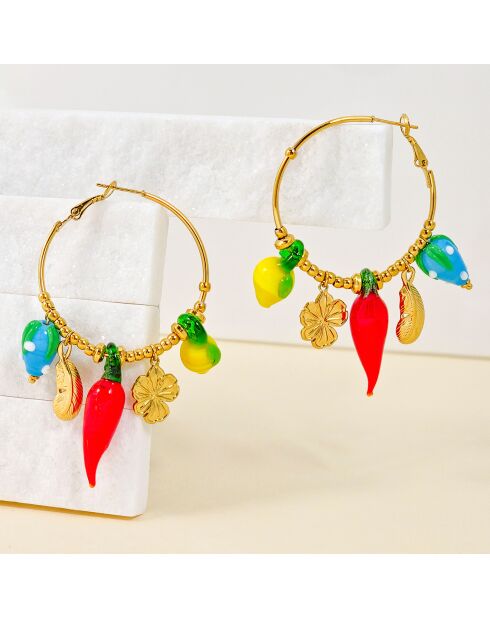 Boucles d'oreilles French Riviera multicolores