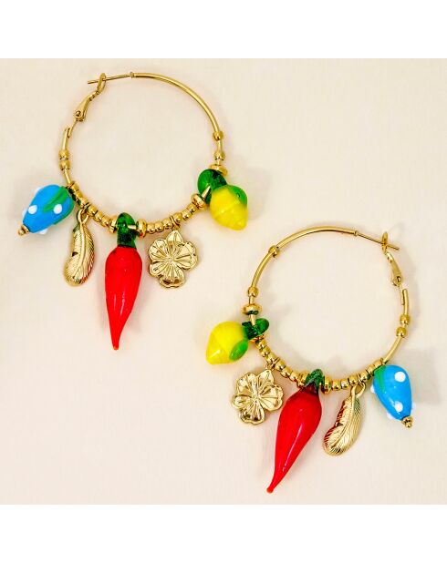 Boucles d'oreilles French Riviera multicolores