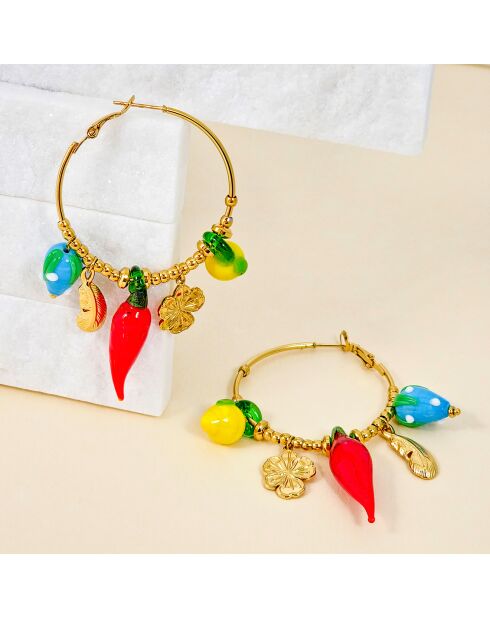 Boucles d'oreilles French Riviera multicolores