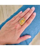 Bague Indian Roses multicolore