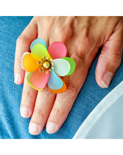 Bague Rainbow Flor multicolore