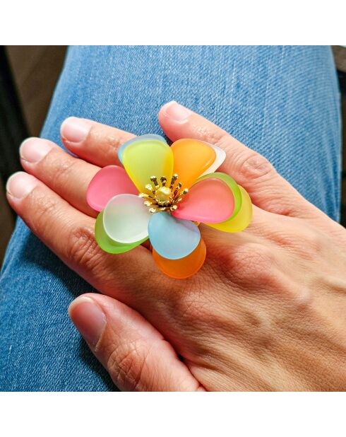 Bague Rainbow Flor multicolore