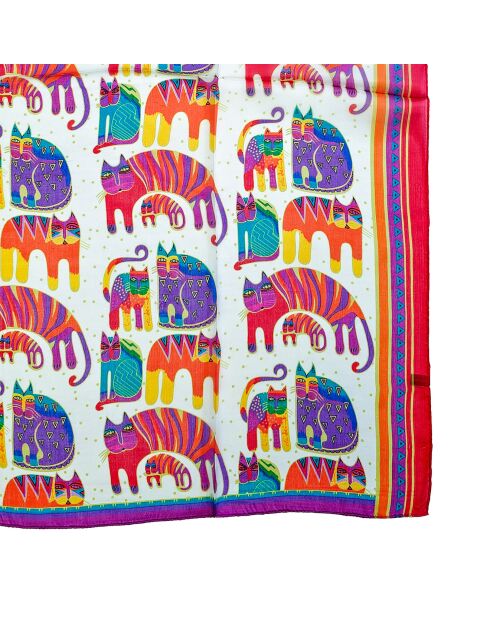 Foularrd 100% Soie Catsy multicolore - 170x85 cm