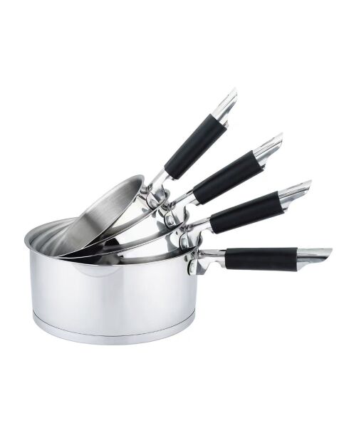 4 Casseroles inox induction argentées