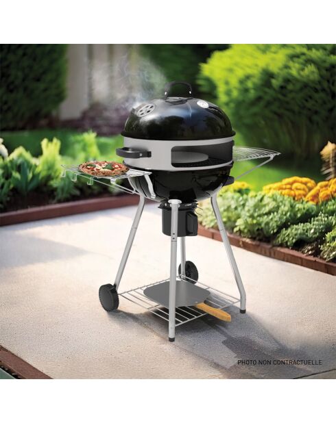 Four à Pizza Adapté pour Barbecue au Charbon argenté - D.57 cm