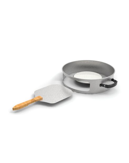 Four à Pizza Adapté pour Barbecue au Charbon argenté - D.57 cm