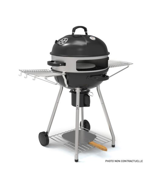 Four à Pizza Adapté pour Barbecue au Charbon argenté - D.57 cm