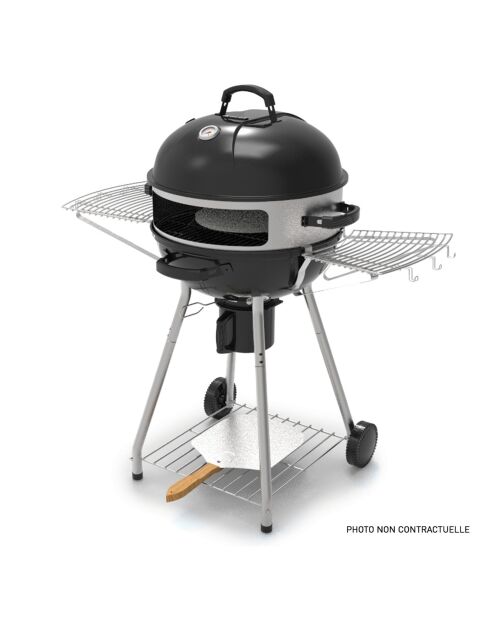 Four à Pizza Adapté pour Barbecue au Charbon argenté - D.57 cm