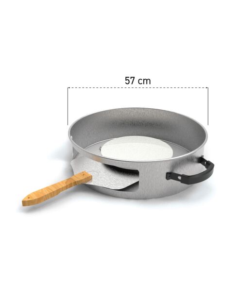 Four à Pizza Adapté pour Barbecue au Charbon argenté - D.57 cm