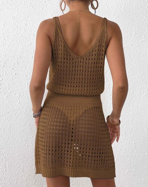 Robe de plage Eva marron
