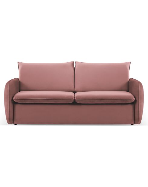 Canapé Convertible Velours Vienna 2 Places rose  -  194x102x92 cm