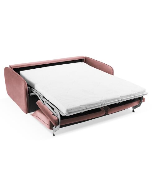 Canapé Convertible Velours Vienna 2 Places rose  -  194x102x92 cm