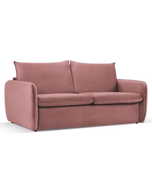 Canapé Convertible Velours Vienna 2 Places rose  -  194x102x92 cm