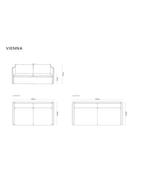 Canapé Convertible Velours Vienna 2 Places rose  -  194x102x92 cm