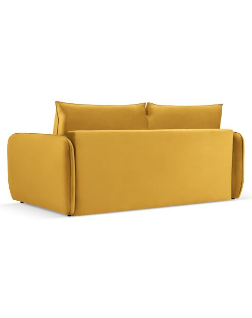 Canapé Convertible Velours Vienna 3 Places jaune  -  214x102x92 cm