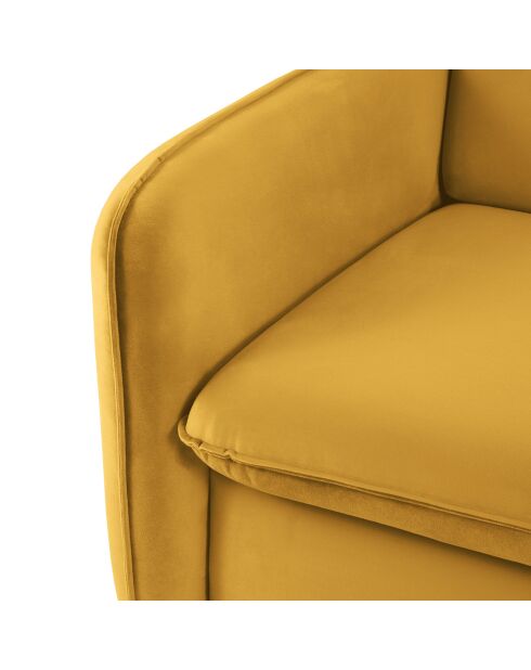 Canapé Convertible Velours Vienna 3 Places jaune  -  214x102x92 cm