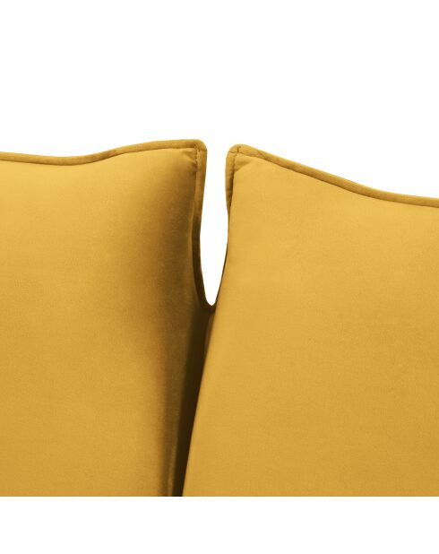 Canapé Convertible Velours Vienna 3 Places jaune  -  214x102x92 cm