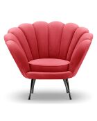 Fauteuil en velours Kingston rouge  -  98x78x76 cm