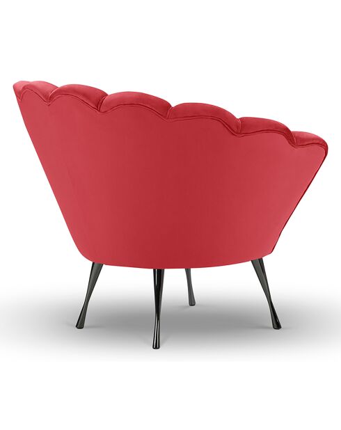 Fauteuil en velours Kingston rouge  -  98x78x76 cm