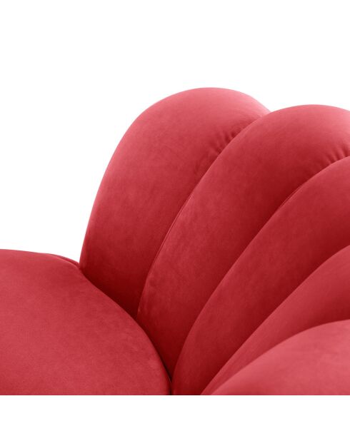 Fauteuil en velours Kingston rouge  -  98x78x76 cm