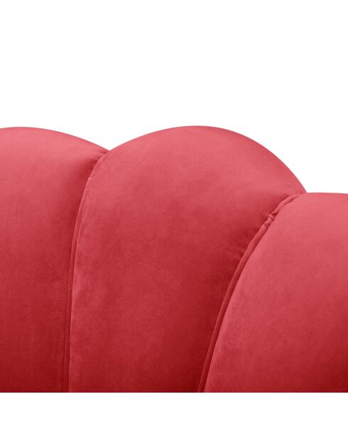 Fauteuil en velours Kingston rouge  -  98x78x76 cm