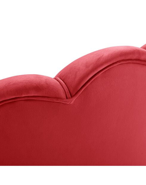 Fauteuil en velours Kingston rouge  -  98x78x76 cm