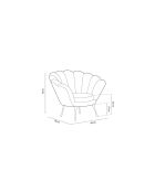 Fauteuil en velours Kingston rouge  -  98x78x76 cm