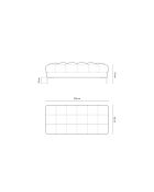 Banc Bali 2 Places beige clair  -  62x133x41 cm