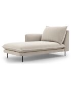 Méridienne en Velours Gauche Vienna beige clair  -  170x110x95 cm