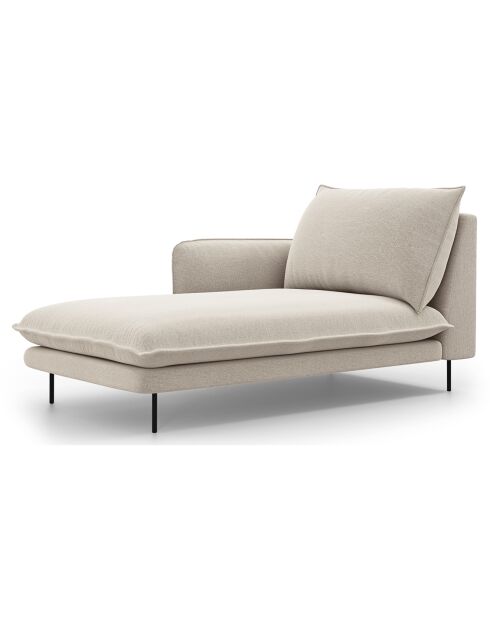 Méridienne en Velours Gauche Vienna beige clair  -  170x110x95 cm