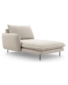 Méridienne en Velours Gauche Vienna beige clair  -  170x110x95 cm