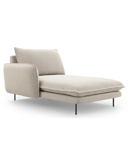 Méridienne en Velours Gauche Vienna beige clair  -  170x110x95 cm