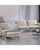 Méridienne en Velours Gauche Vienna beige clair  -  170x110x95 cm
