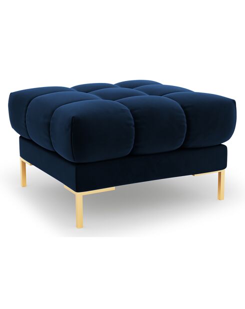 Pouf en Velours Bali bleu roi  -  60x60x41 cm