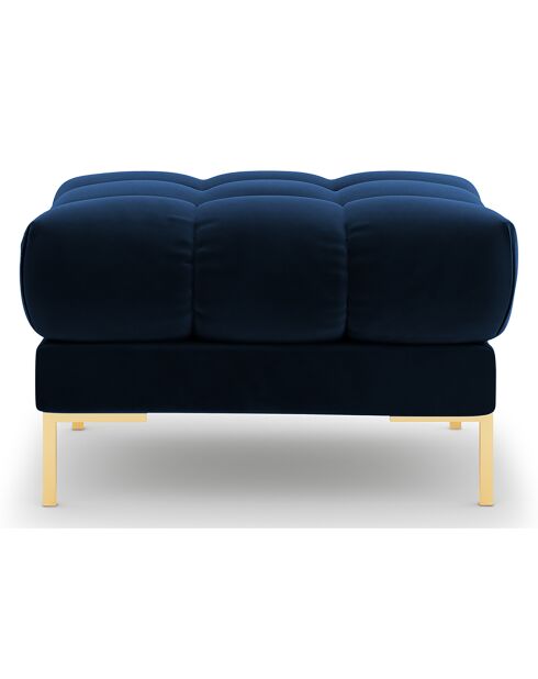 Pouf en Velours Bali bleu roi  -  60x60x41 cm