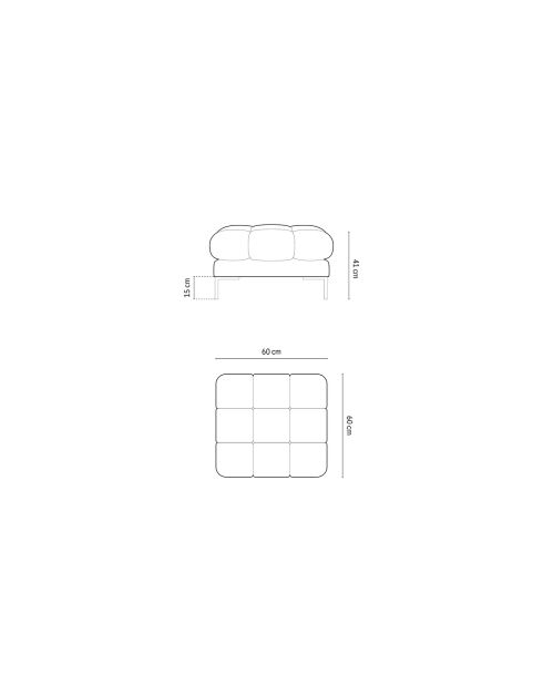 Puf Bali Velvet azul real - 60x60x41 cm