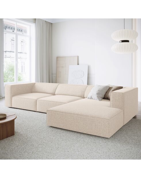 Canapé D'Angle Droit Arendal 4 Places beige clair  -  284x166x70 cm