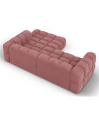 Canapé D'Angle Droit Velours Sky 3 Places saumon  -  244x162x75 cm
