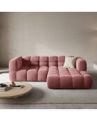 Canapé D'Angle Droit Velours Sky 3 Places saumon  -  244x162x75 cm