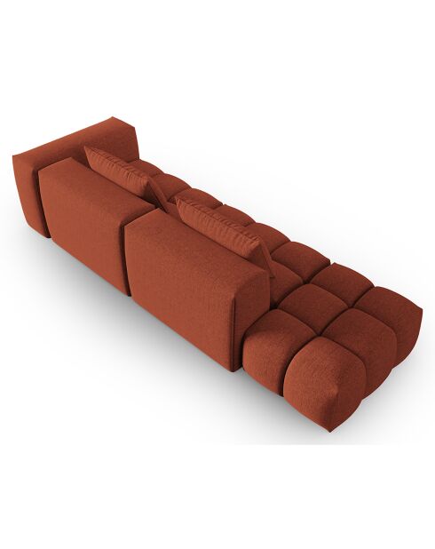 Canapé Modulable Gauche Lorella 3 Places corail  -  265x85x70 cm