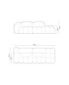 Canapé Modulable Gauche Lorella 3 Places corail  -  265x85x70 cm