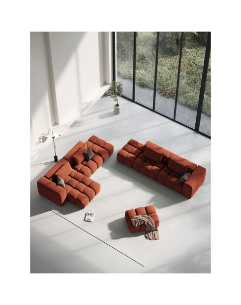 Canapé Modulable Gauche Lorella 3 Places corail  -  265x85x70 cm