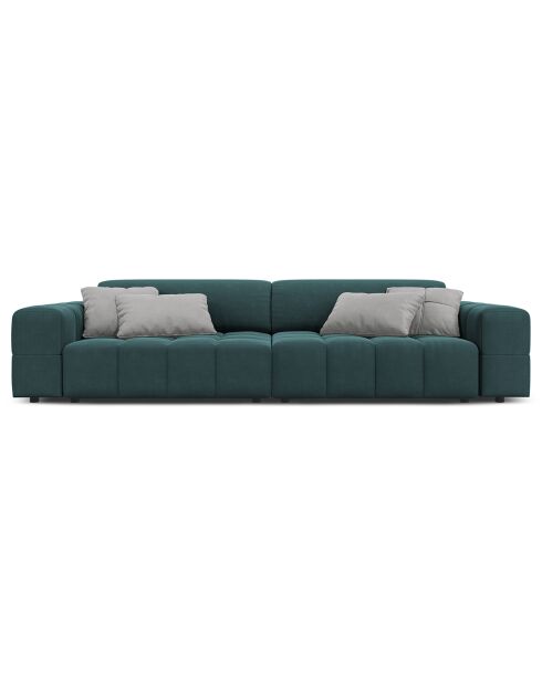 Canapé Velours Luc 4 Places pétrole  -  244x102x70 cm
