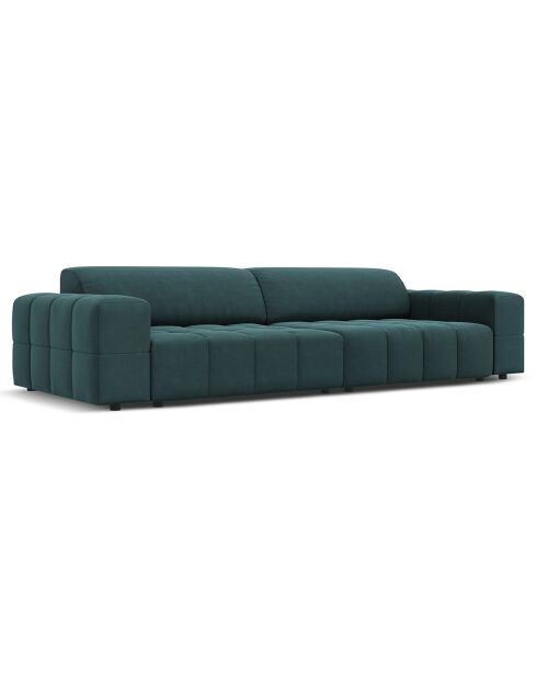 Canapé Velours Luc 4 Places pétrole  -  244x102x70 cm