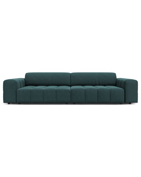 Canapé Velours Luc 4 Places pétrole  -  244x102x70 cm