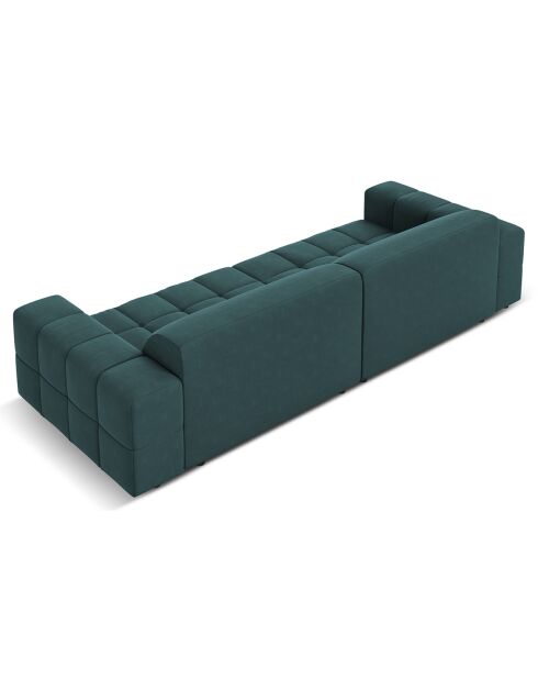 Canapé Velours Luc 4 Places pétrole  -  244x102x70 cm